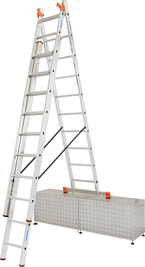 KRAUSE Трехсекционная универсальная лестница с дополнительной функцией Tribilo+, 3x10, MONTO